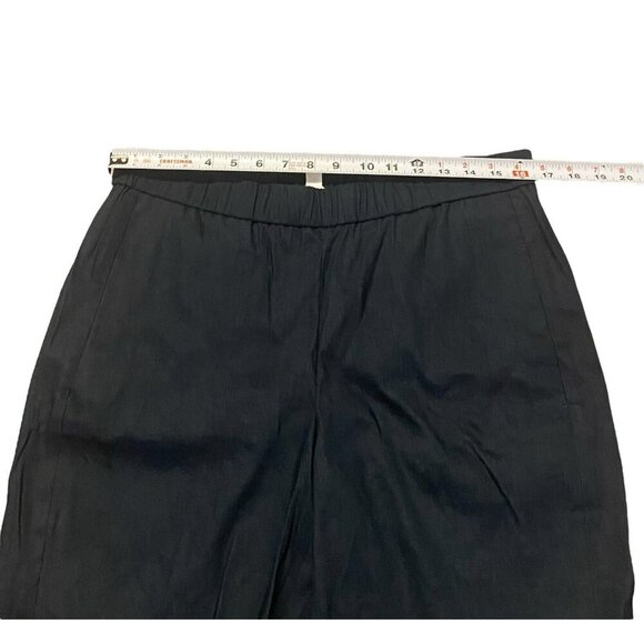 J Jill Linen Stretch Pant Medium Petite Pull On Pockets Cuffed Deep Blue NWT - Picture 4 of 8
